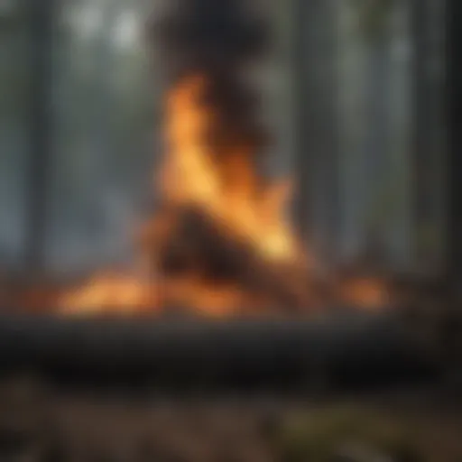 Michigan forest during a controlled burn
