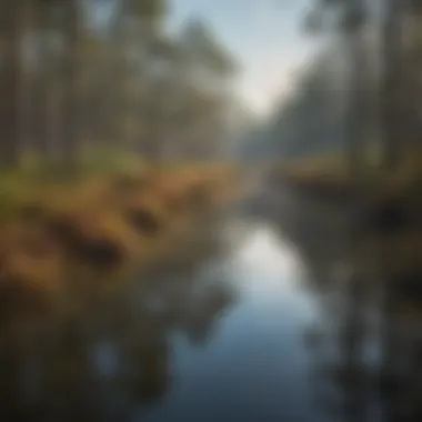 A group of volunteers restoring a wetland area