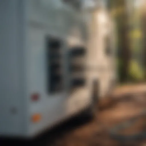 Close-up of an RV electrical hookup at a campground