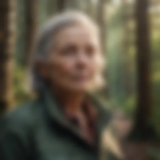 Senior enjoying nature in a national park