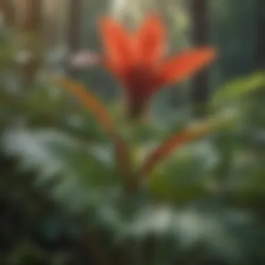 Close-up view of cardinal plant showcasing its unique botanical features