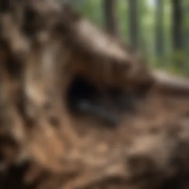 Carpenter Ant Nest in Decaying Log A carpenter ant nest located in a decaying log, illustrating its nesting habits.
