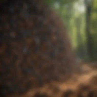 Swarming Behavior of Carpenter Ants An aerial view of a swarm of carpenter ants demonstrating their swarming behavior.