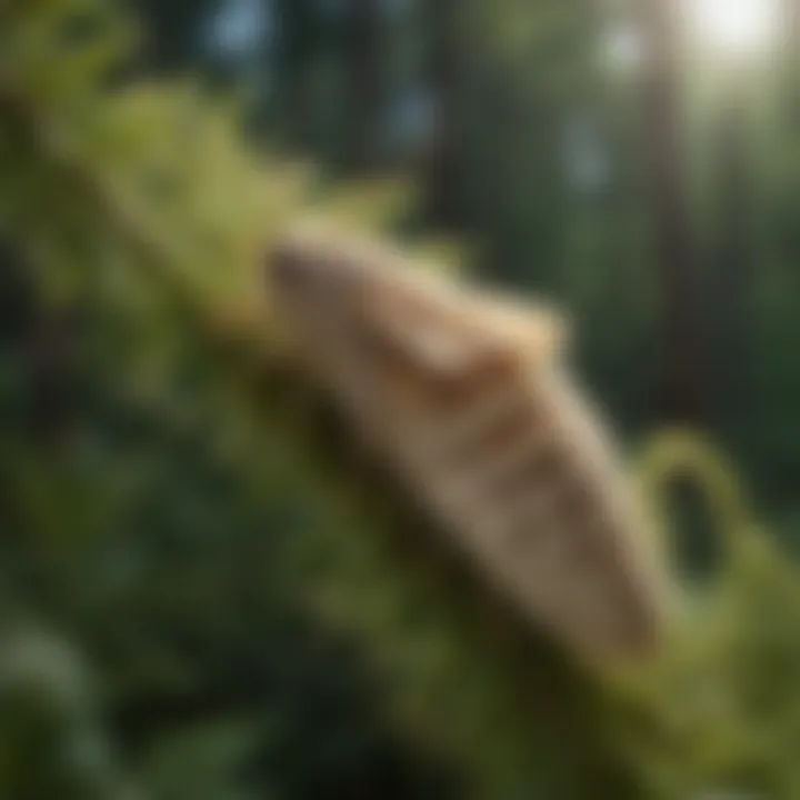 Moth larvae feeding on foliage, illustrating their natural habitat and dietary preferences
