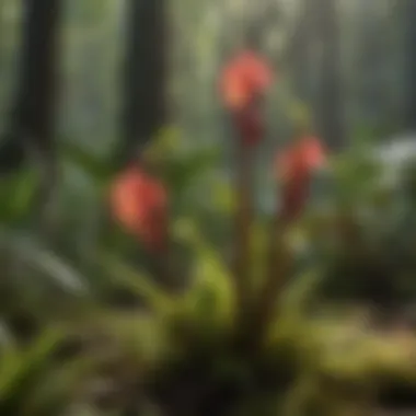 Close-up view of Sarracenia pitcher plants in their natural habitat