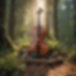 A vibrant collage of musical notes and instruments representing melody.