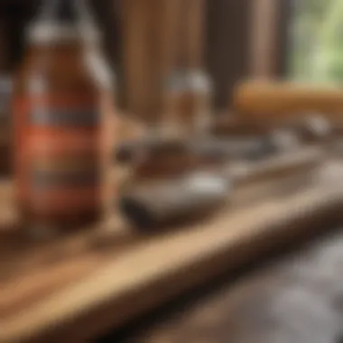 Tools and materials necessary for applying wood stain