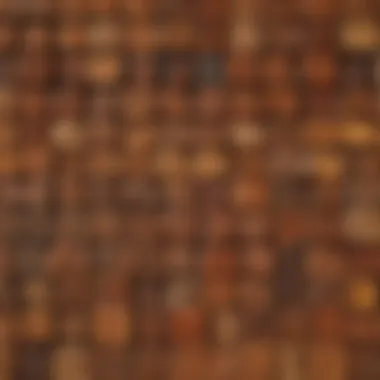 An array of wood stain samples in various colors and finishes