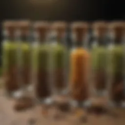 Aromatic Spice Seeds in Elegant Glass Vials