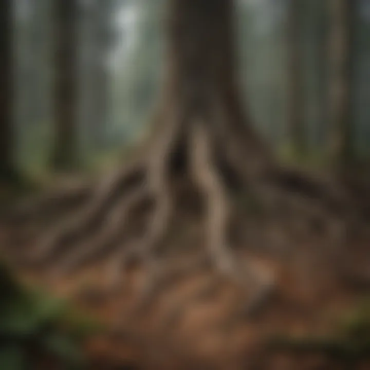Roots Intertwined in Forest Floor Symphony