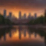 Sunset Glow Over Cleveland Downtown Cleveland skyline during sunset