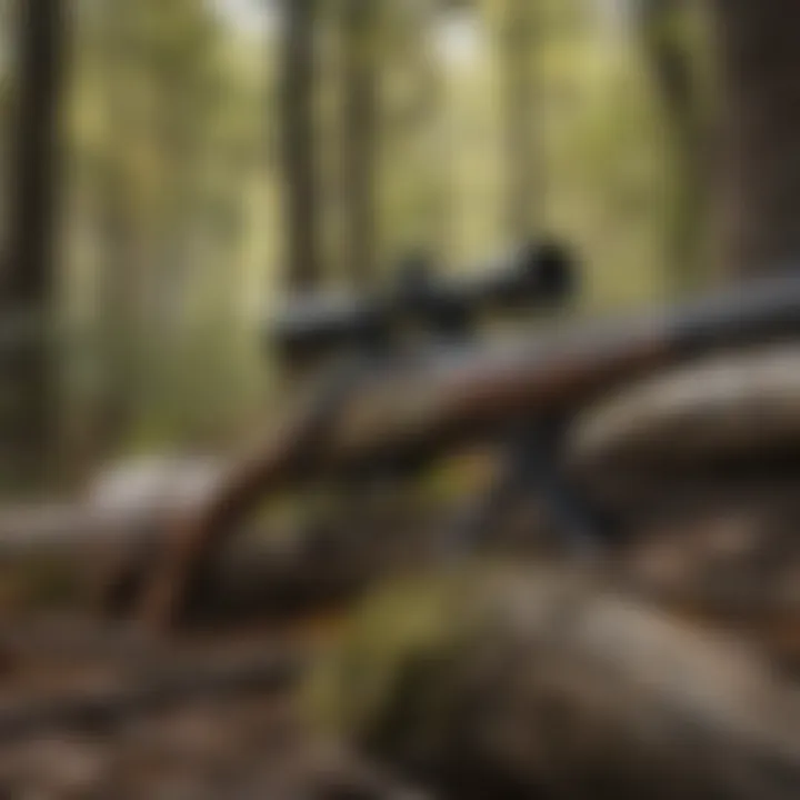 Hunter's Gear and Rifle in Camouflaged Setting