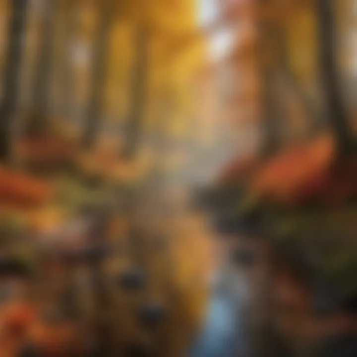 Vibrant autumn colors painting the forest landscape