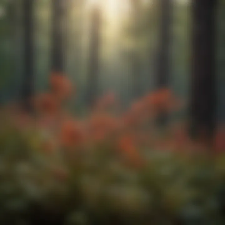 Drifting Fire Weed Seeds Fire Weed Seeds Drifting on a Gentle Breeze Through the Forest Canopy