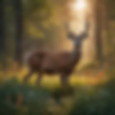 Majestic Deer Among Fire Weeds Majestic Deer Grazing Amongst a Patch of Lush Fire Weeds