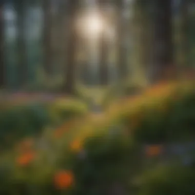 Vibrant Flora in Forest Meadows Colorful array of wildflowers blooming in a lush forest meadow