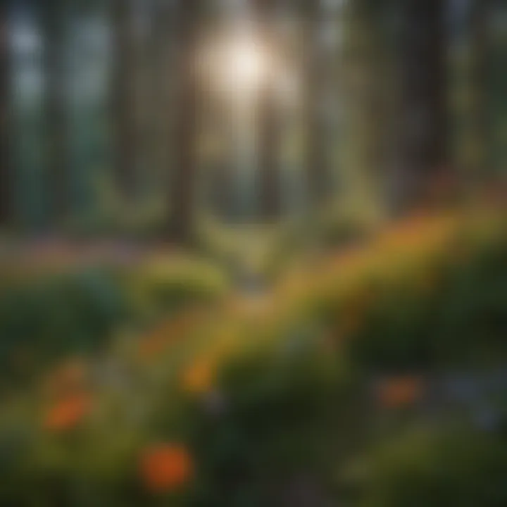 Vibrant Flora in Forest Meadows Colorful array of wildflowers blooming in a lush forest meadow