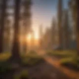 Scenic view of Upper Pines Campground at sunrise