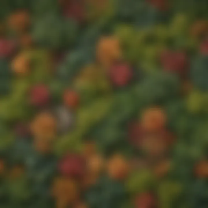 Palette of Arboreal Canopies Illustration depicting a variety of tree leaf shapes and colors