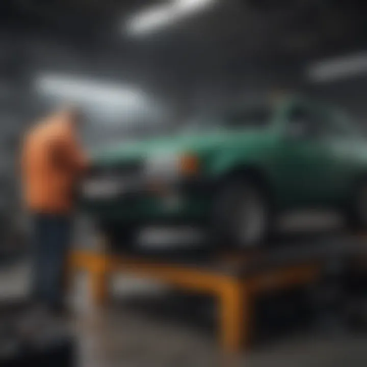 Comprehensive Vehicle Inspection for Peak Performance Vehicle undergoing thorough inspection in mechanic shop