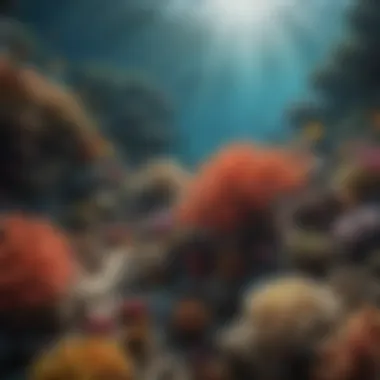 Diverse Marine Life in Coral Reef Vibrant coral reef teeming with diverse marine life