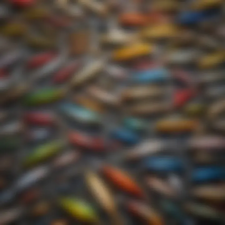 Close-up of Vibrant Assortment of Fishing Lures