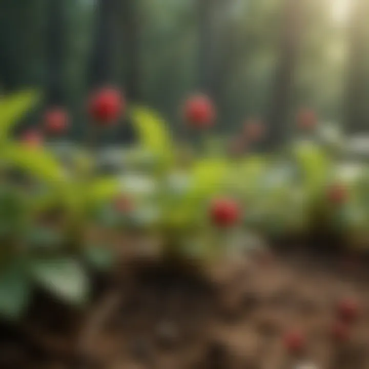 Vibrant Red Raspberry Leaf Tea Sprouts