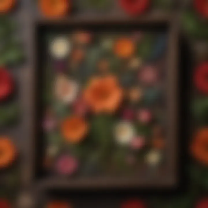 Pressed floral specimens carefully stored in a vintage box