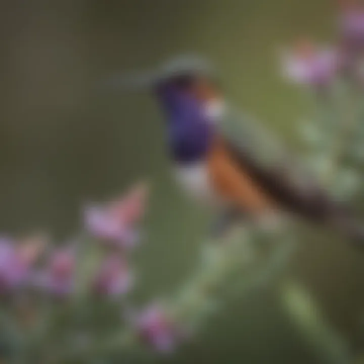 Violet-Crowned Hummingbird Feeding on Desert Sage Violet-Crowned Hummingbird Feeding on Desert Sage