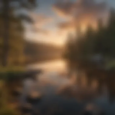 Sunset Serenity over Spruce Knob Lake Serene view of Spruce Knob Lake at sunset
