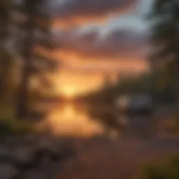 Vivid sunset over Eau Claire campground