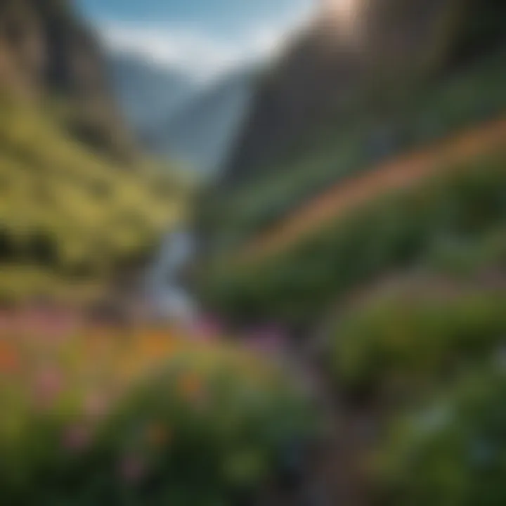 Vibrant Wildflowers Blooming Along the Gorge in Oregon