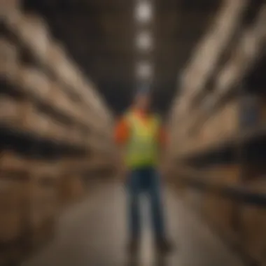 Ex-offender working in warehouse sorting inventory