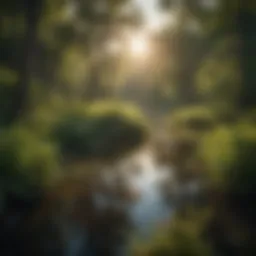 Lush aquatic vegetation thriving in a Missouri pond