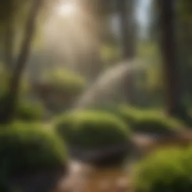Innovative Irrigation Techniques for Water Conservation A smart irrigation system efficiently watering a garden