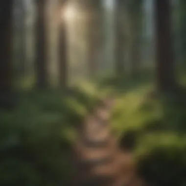 Vibrant forest trail along the West Shore