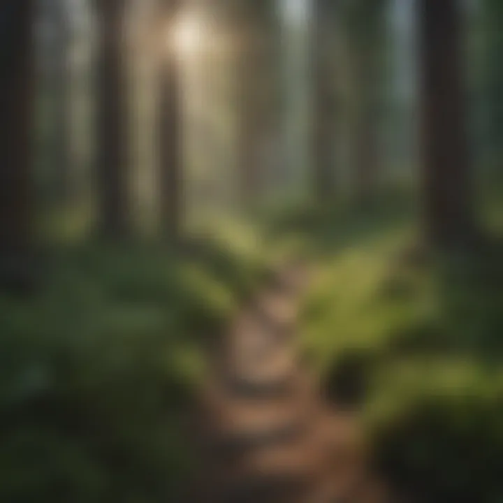 Vibrant forest trail along the West Shore