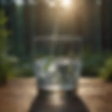 A glass of water with refreshing condensation to illustrate hydration.