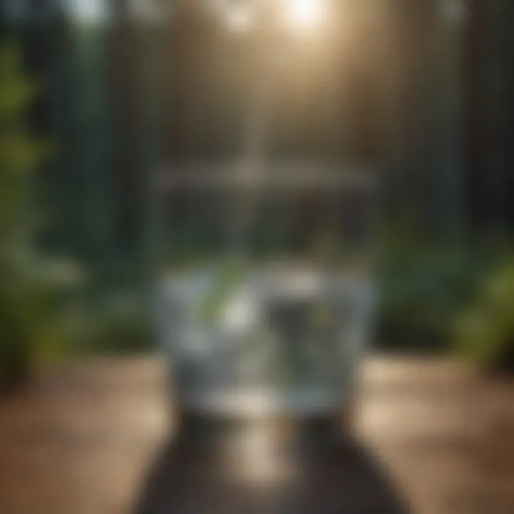 A glass of water with refreshing condensation to illustrate hydration.