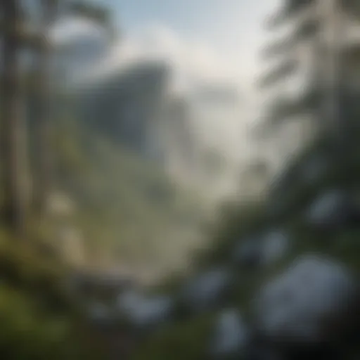 Majestic White Rock Mountain summit enveloped in mist