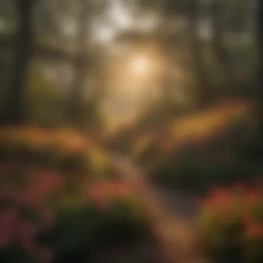 Golden Sunset Embracing the Wild Azalea Trail Sunset Over Wild Azalea Trail