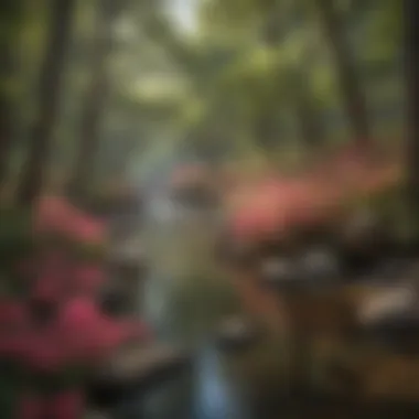 Serene River Flowing by the Wild Azalea Trail Tranquil River Along Trail