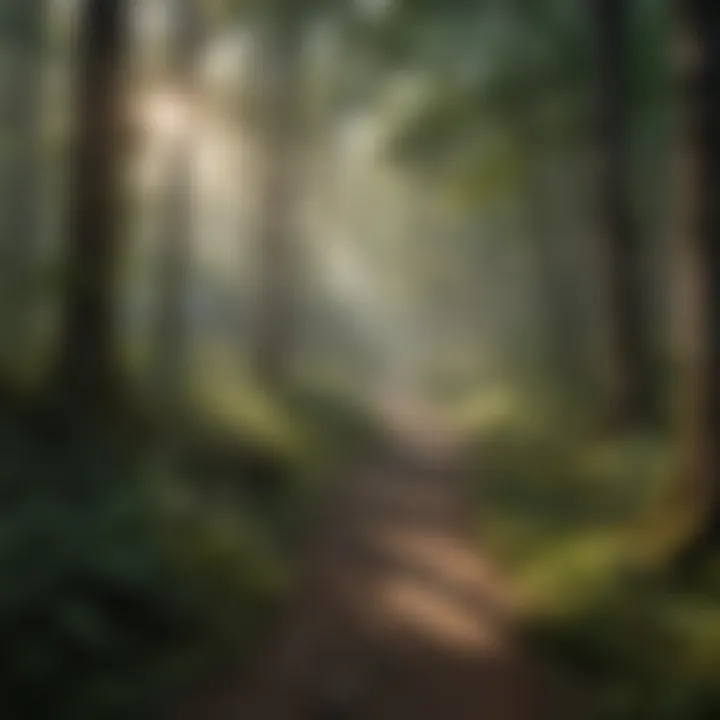 A serene view of the lush forest surrounding Wildcat Camp