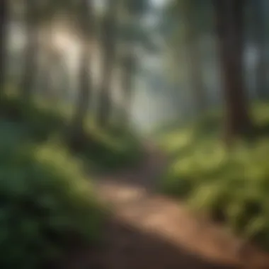 Tranquil Forest Pathway Wilderness trail leading through lush forest