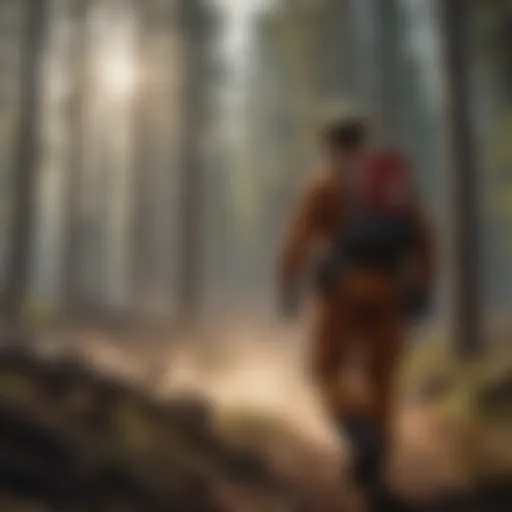 Wildland firefighter conducting physical endurance test