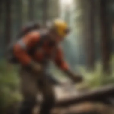 Utilizing Specialized Gear Wildland firefighter using specialized equipment