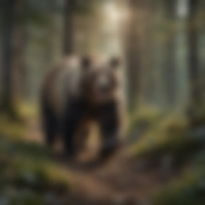 Bear roaming in the wilderness
