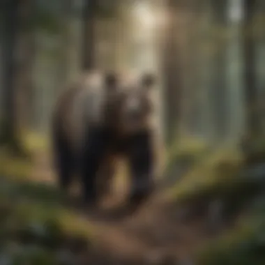 Wild Wanderer: The Roaming Bear Bear roaming in the wilderness