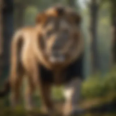 Majestic Lion Dominance Majestic lion showcasing dominance in the wild