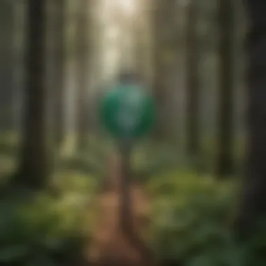 Symbiosis of Nature and Regulations Illustration depicting a lush forest with a parking permit symbol